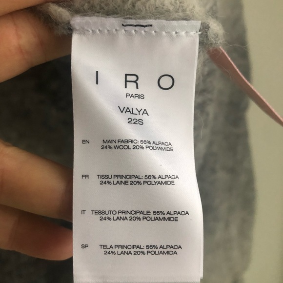 IRO Wool Alpaca Blend Valya Oversized Gray Ombre Pronounced Shoulder Sweater - Picture 8 of 10